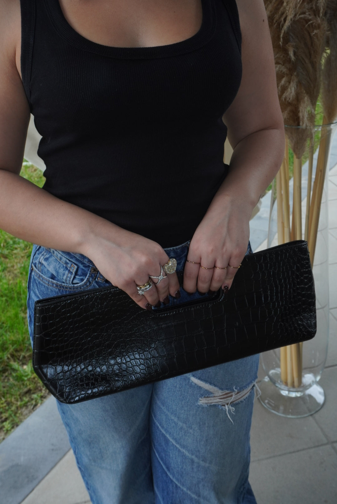 Bag longuette nera (con tracolla)