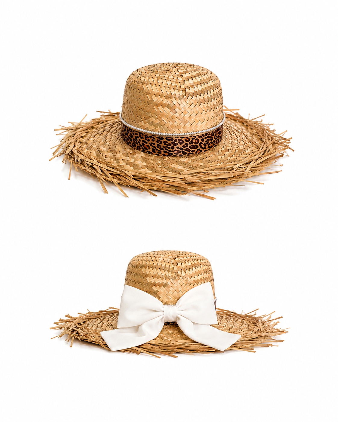 Cappello in paglia Big Flake sul retro