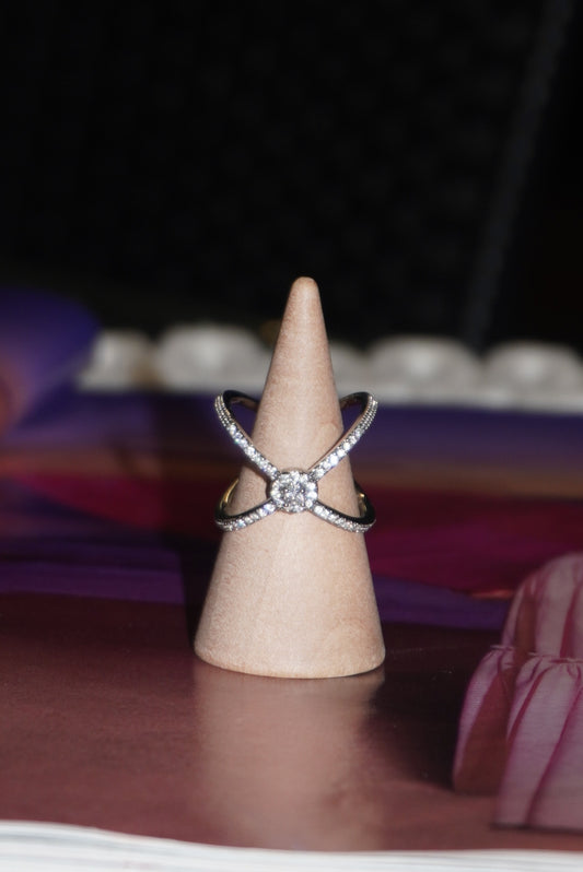 Anello incrocio silver regolabile