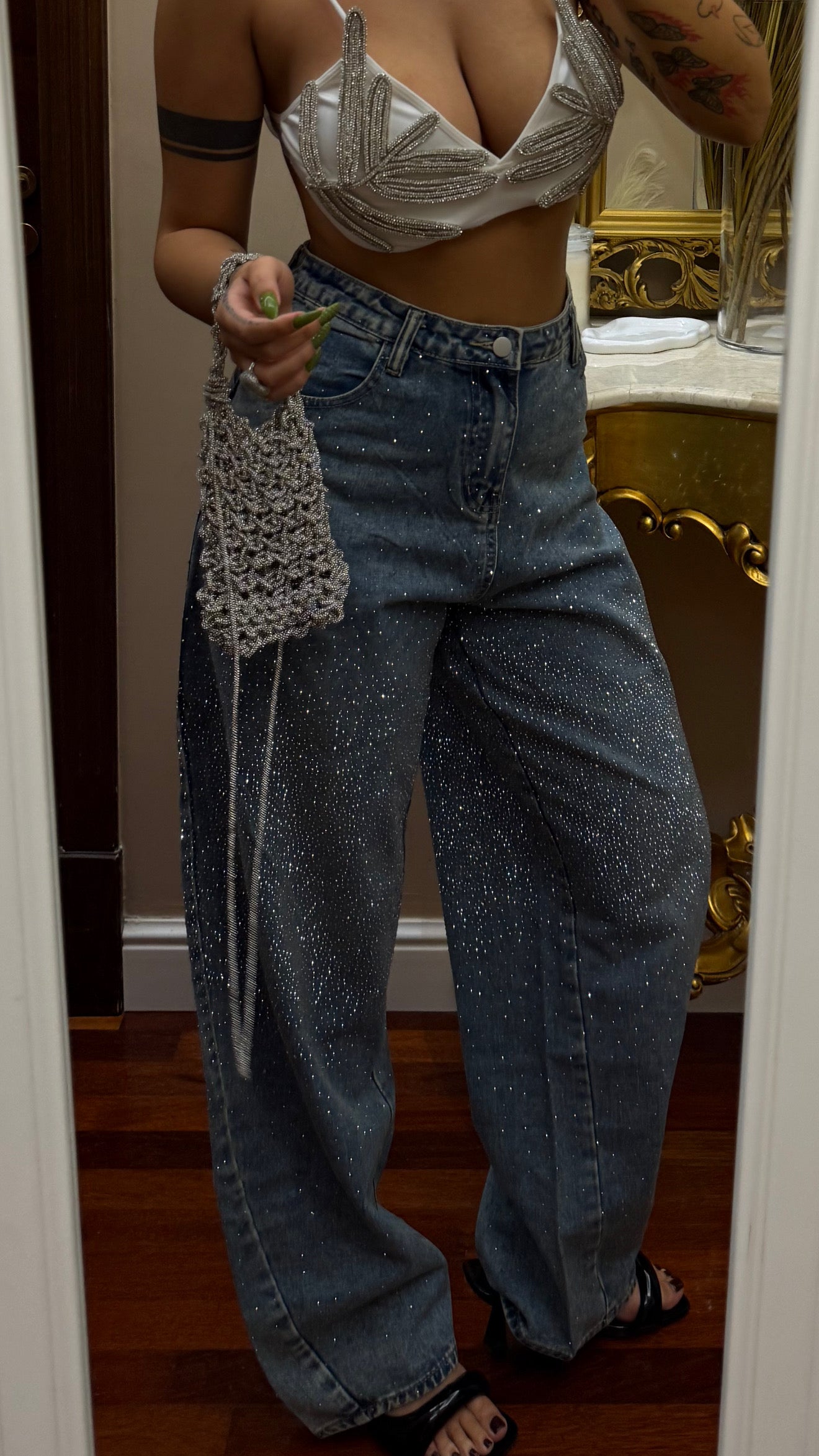 Denim Priscilla con brillantini