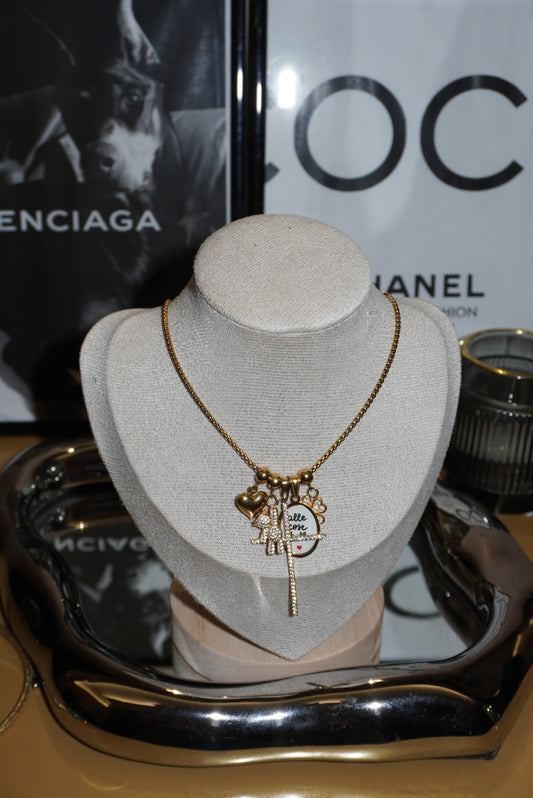 Collana multi charms gold