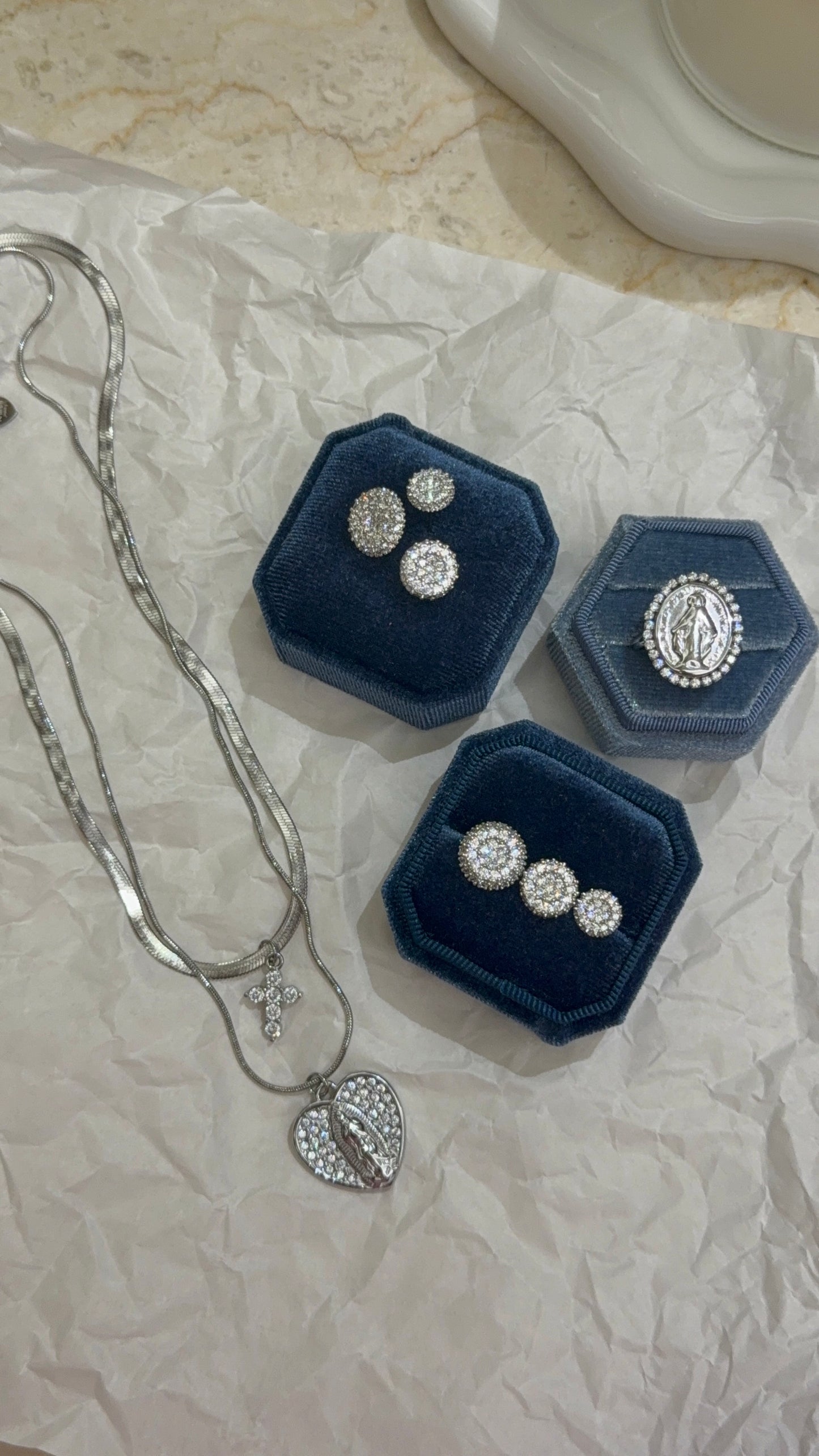 Combo Silver Collana + Set + Anello