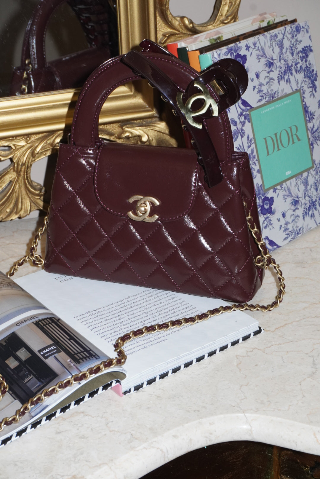 Bag Luxury + pinza in regalo bordeaux