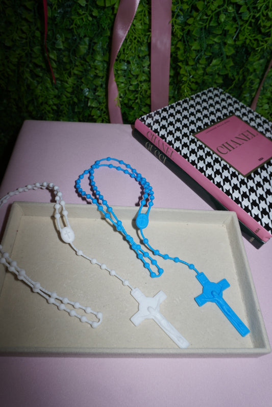 Collana Rosario combo blu/bianca