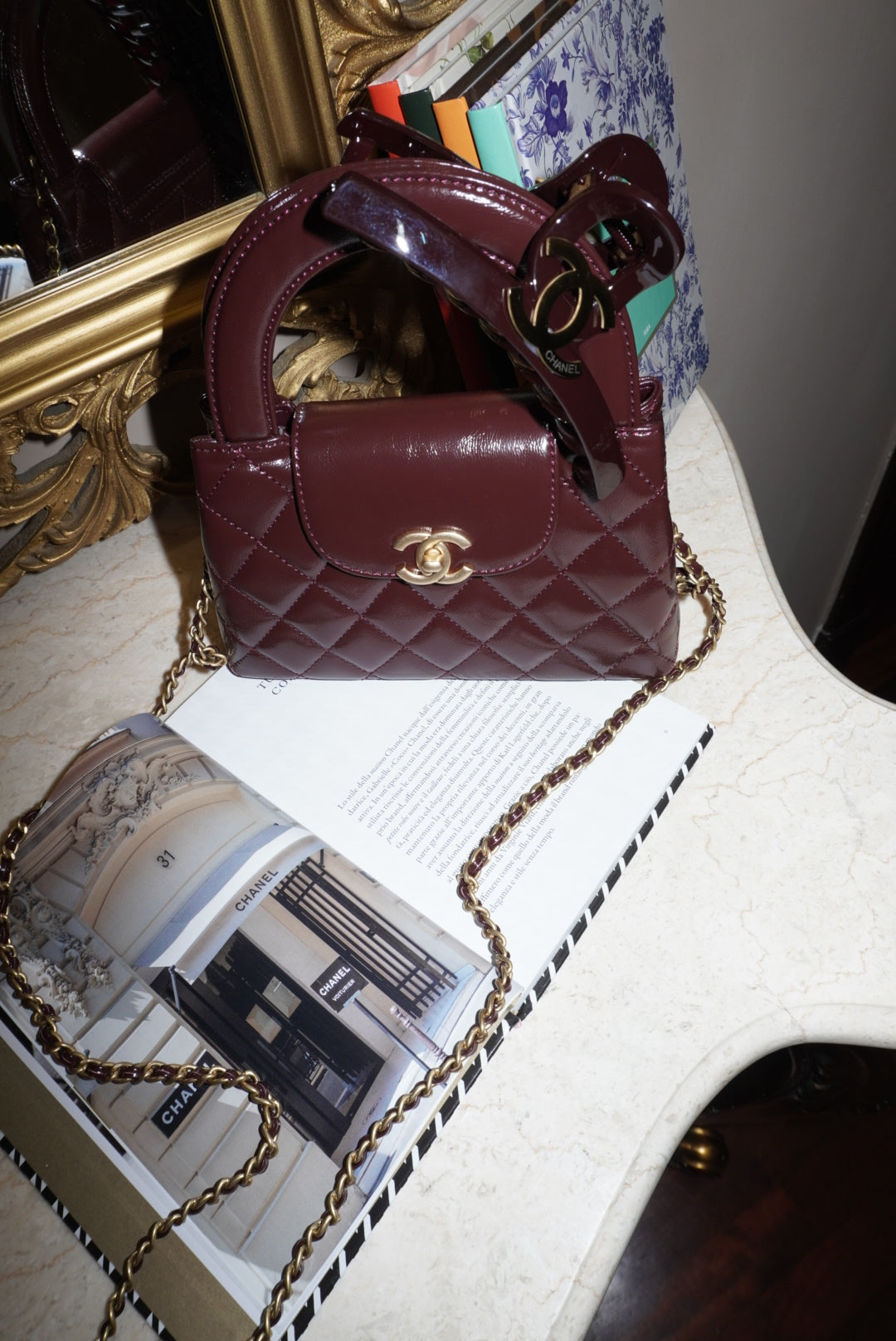 Bag Luxury + pinza in regalo bordeaux