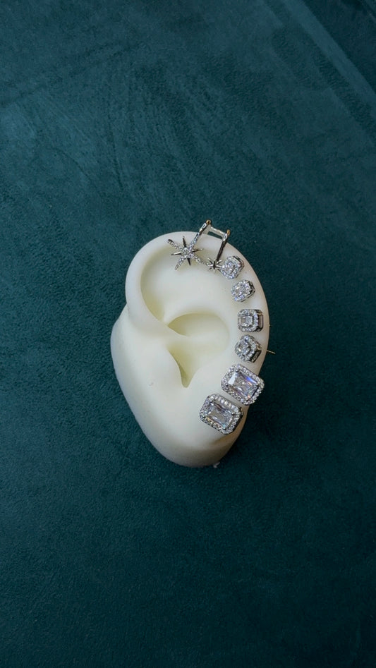 Set + Earcuff Jasmine Silver