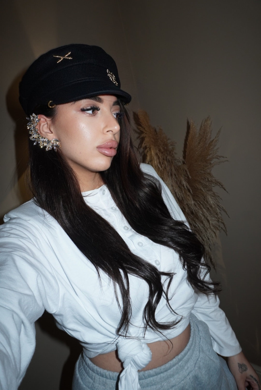 Combo Gold Orecchino + Cappello Rb nero