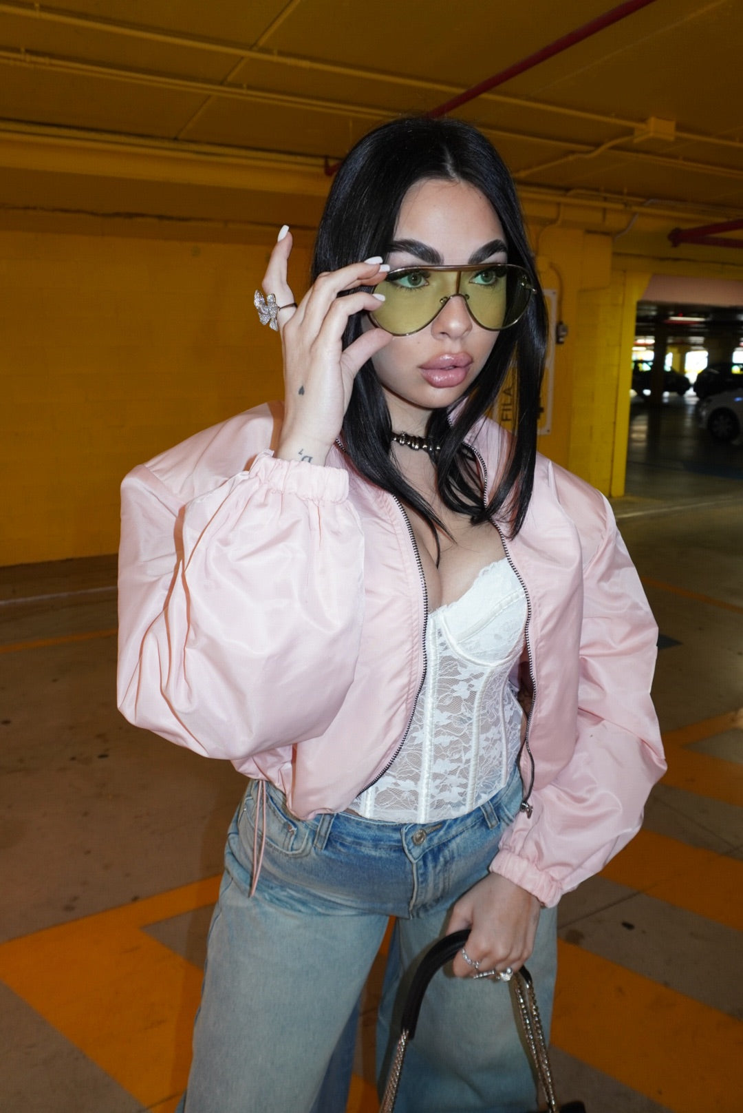 Bomber Pink con spalline