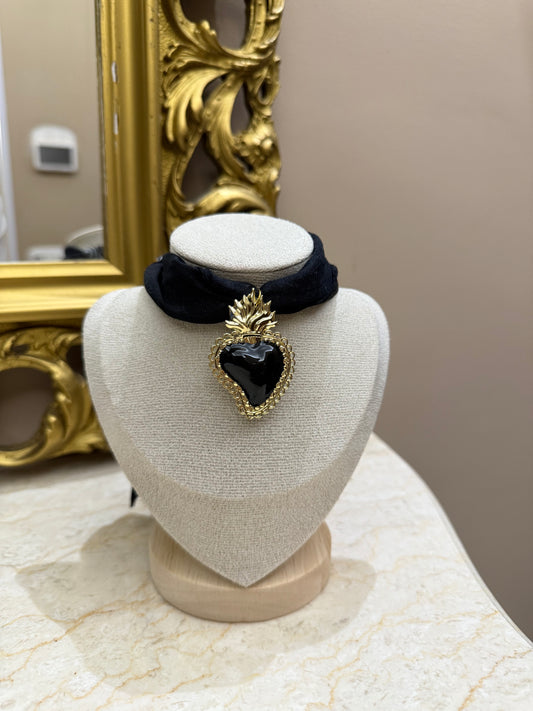 Chocker bandana Noa cuore sacro nero