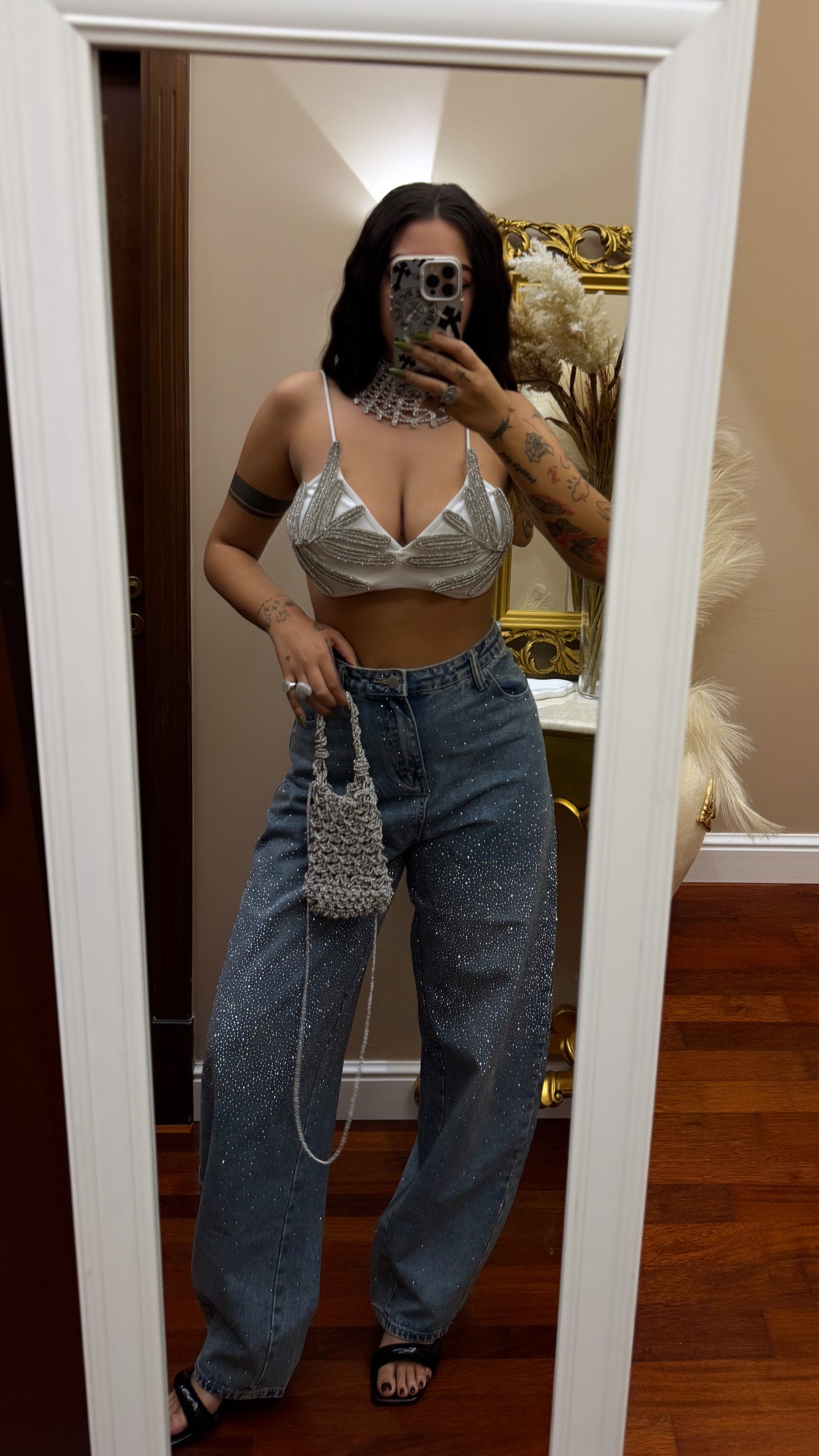 Denim Priscilla con brillantini