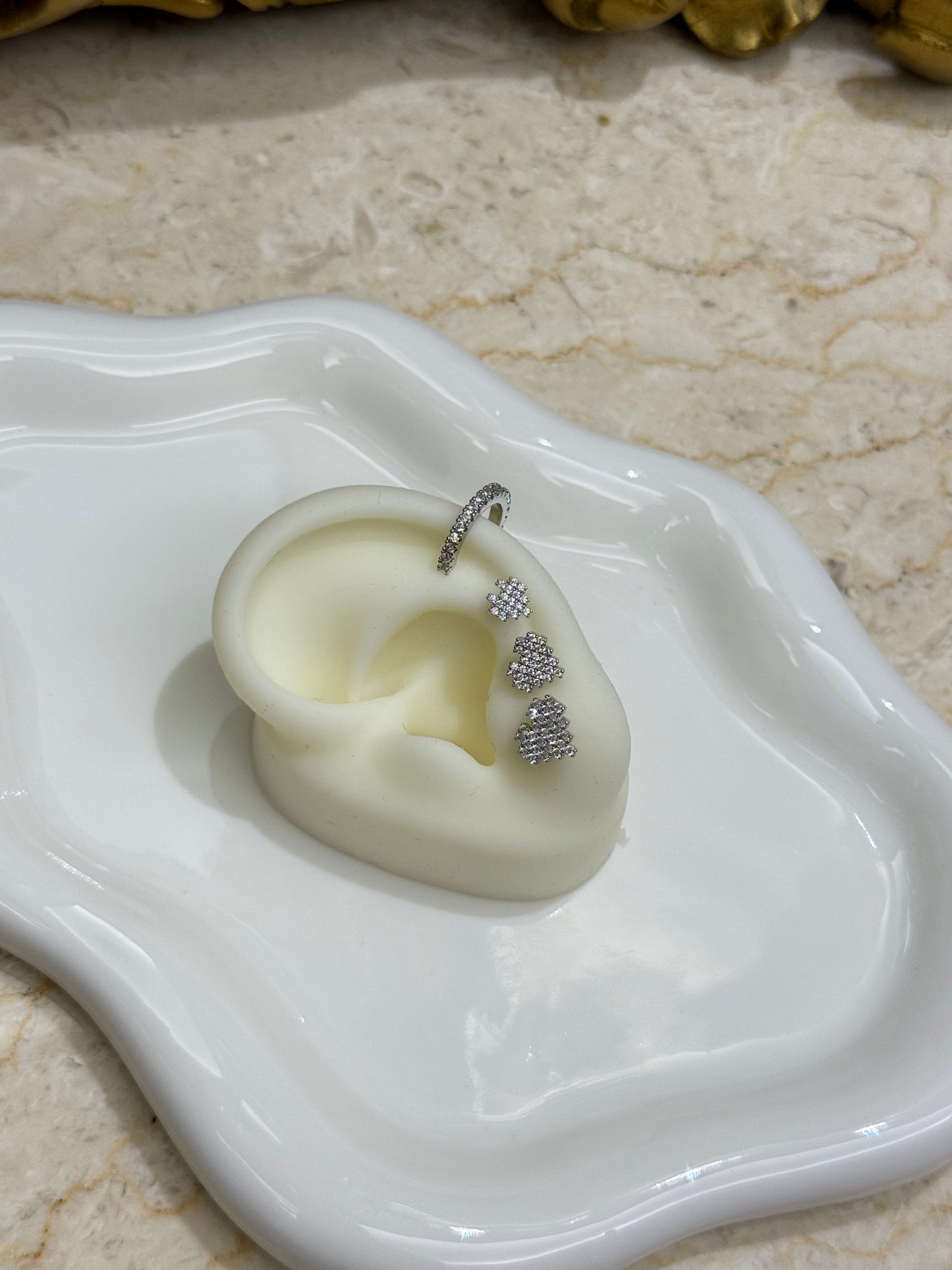 Set Eclisse (3 coppie) + Earcuff silver