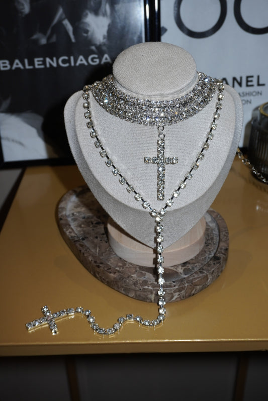 Combo Crois Chocker + Collana silver