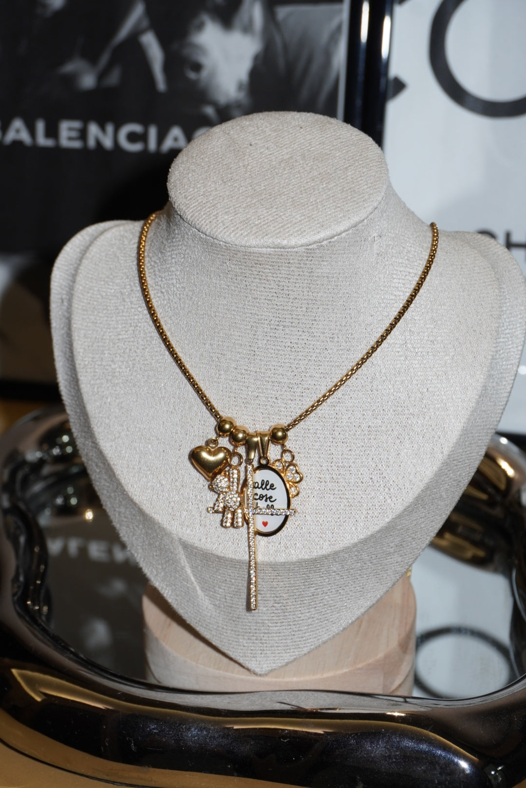 Collana multi charms gold