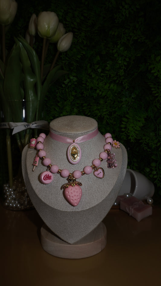 Combo pink Luciana Chocker+Collana