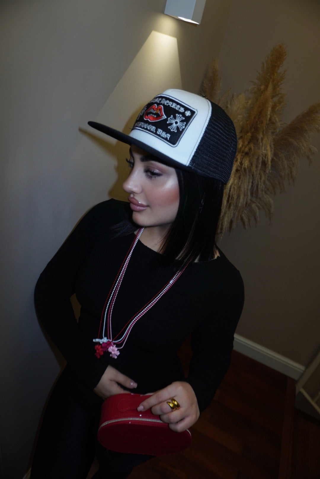 Cappello Chrome white-red